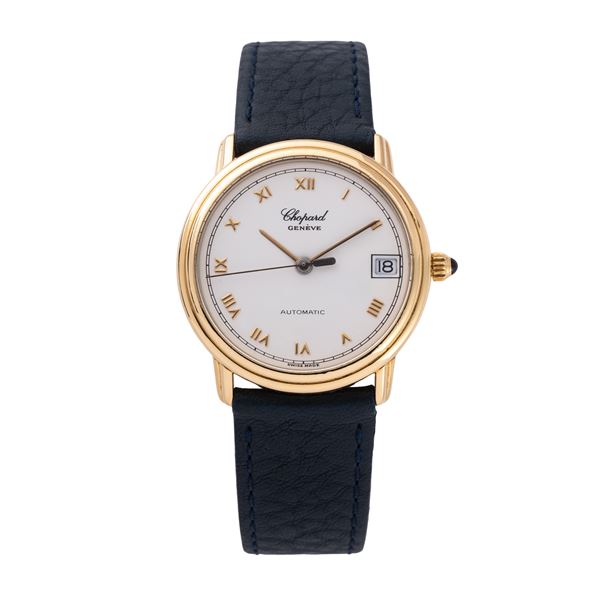 CHOPARD - CHOPARD - LINEA D'ORO OROLOGIO A CARICA AUTOMATICA IN ORO GIALLO 18KT CON QUADRANTE BIANCO, INDICI ROMANI DORATI E DATARIO AD ORE TRE
