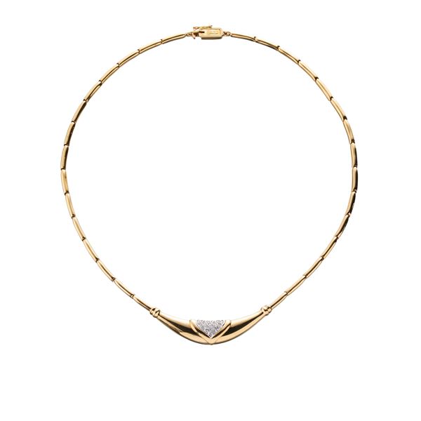 DAMIANI - DAMIANI - GIROCOLLO IN ORO GIALLO 18 KT CON PAVÉ DI DIAMANTI