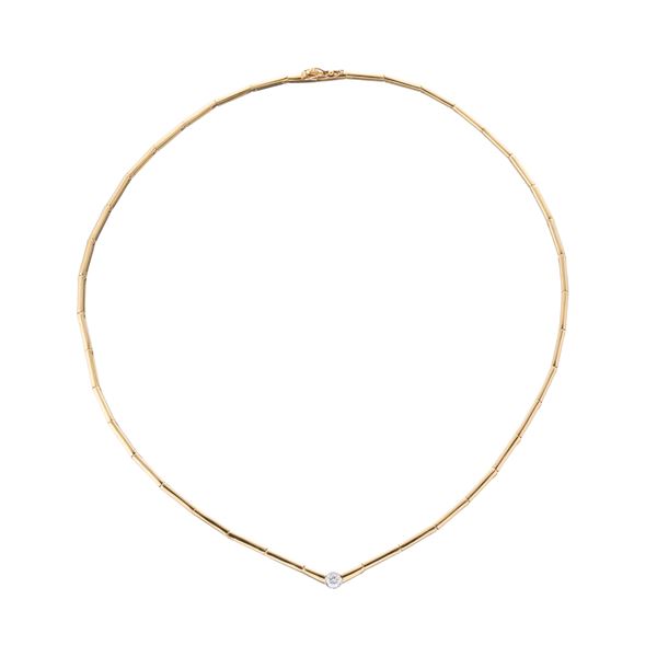 GIROCOLLO IN ORO GIALLO 18 KT CON DIAMANTE