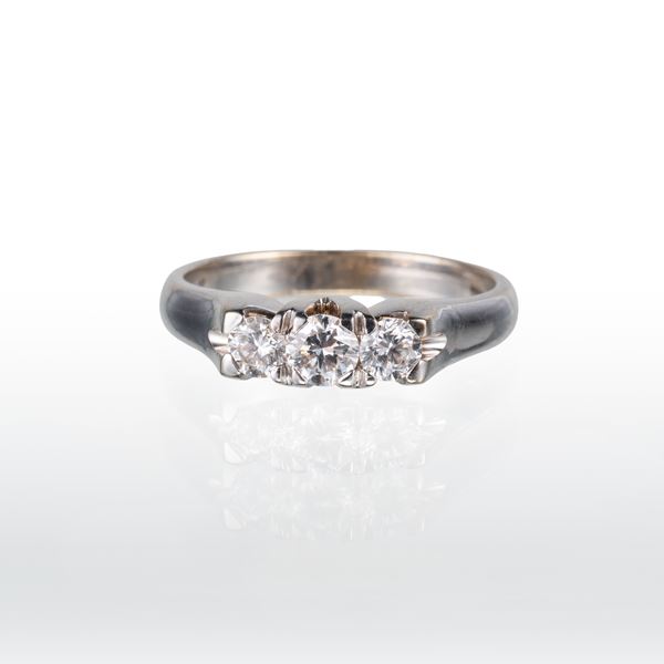 ANELLO TRILOGY IN ORO BIANCO 18 KT CON DIAMANTI