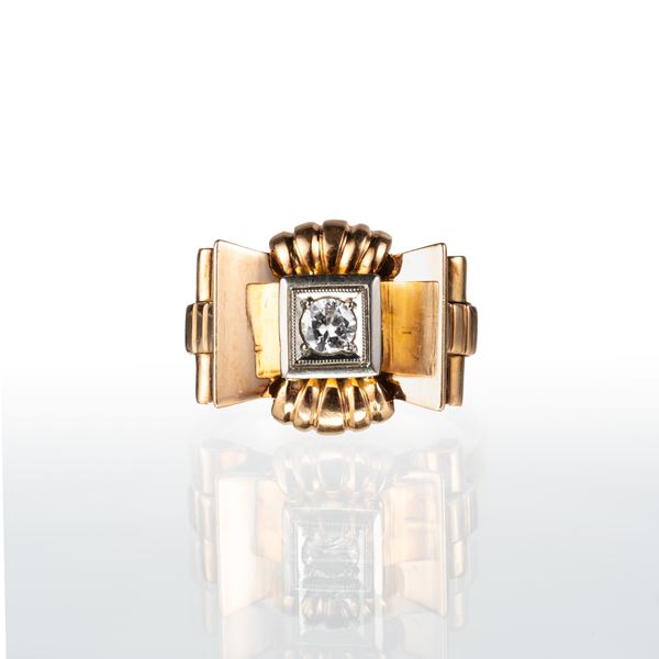 ANELLO IN ORO GIALLO 18 KT CON DIAMANTE