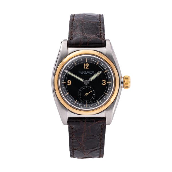 ROLEX - ROLEX - BUBBLE BACK  OROLOGIO SOLO TEMPO IN ACCIAIO E ORO GIALLO 18KT A CARICA AUTOMATICA CON QUADRANTE NERO E PICCOLI SECONDI AD ORE SEI 