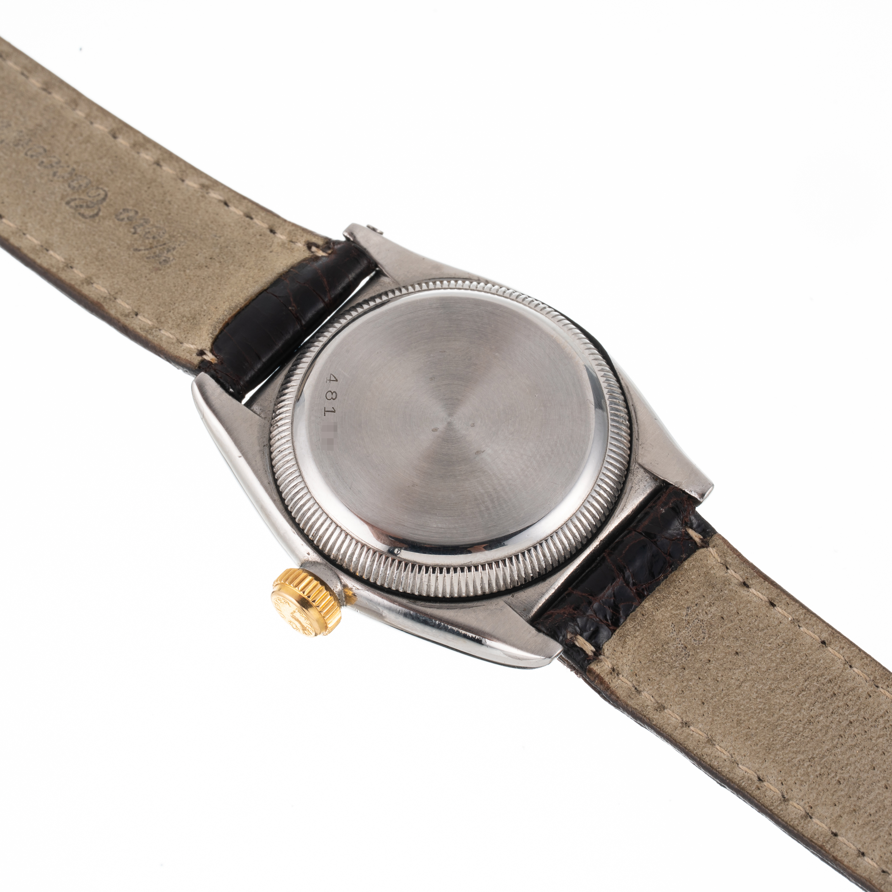Rolex - Ovetto Bubble Back, orologio solo tempo automatico in acciaio con oro giallo 18 kt, quadr...