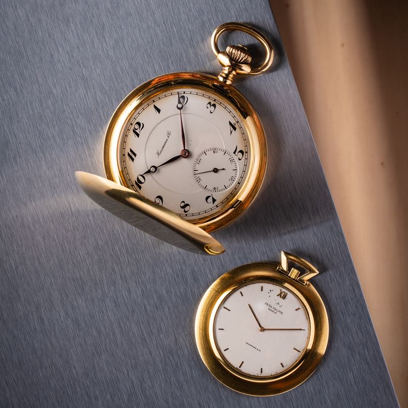 Patek Philippe - Orologio da tasca in oro giallo 18 kt a carica manuale con quadrante bianco firm...