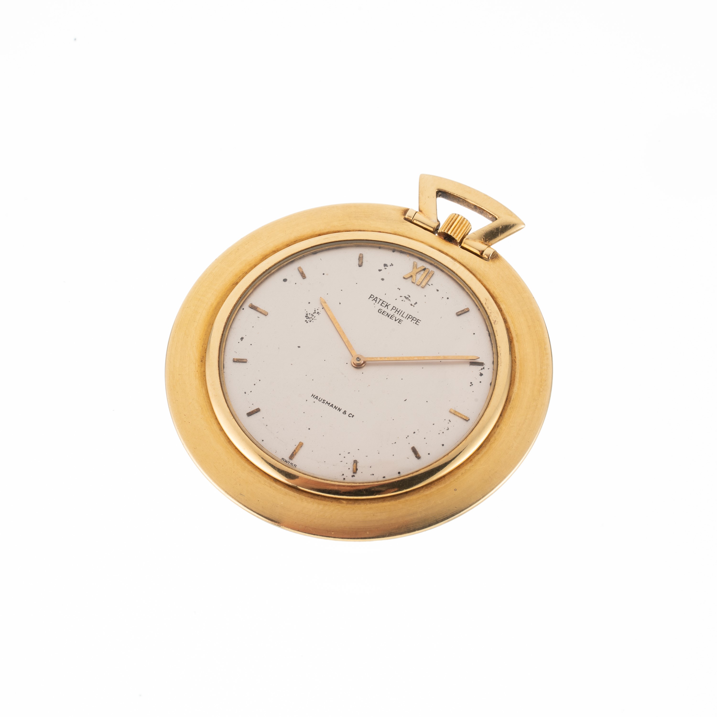 Patek Philippe - Orologio da tasca in oro giallo 18 kt a carica manuale con quadrante bianco firm...