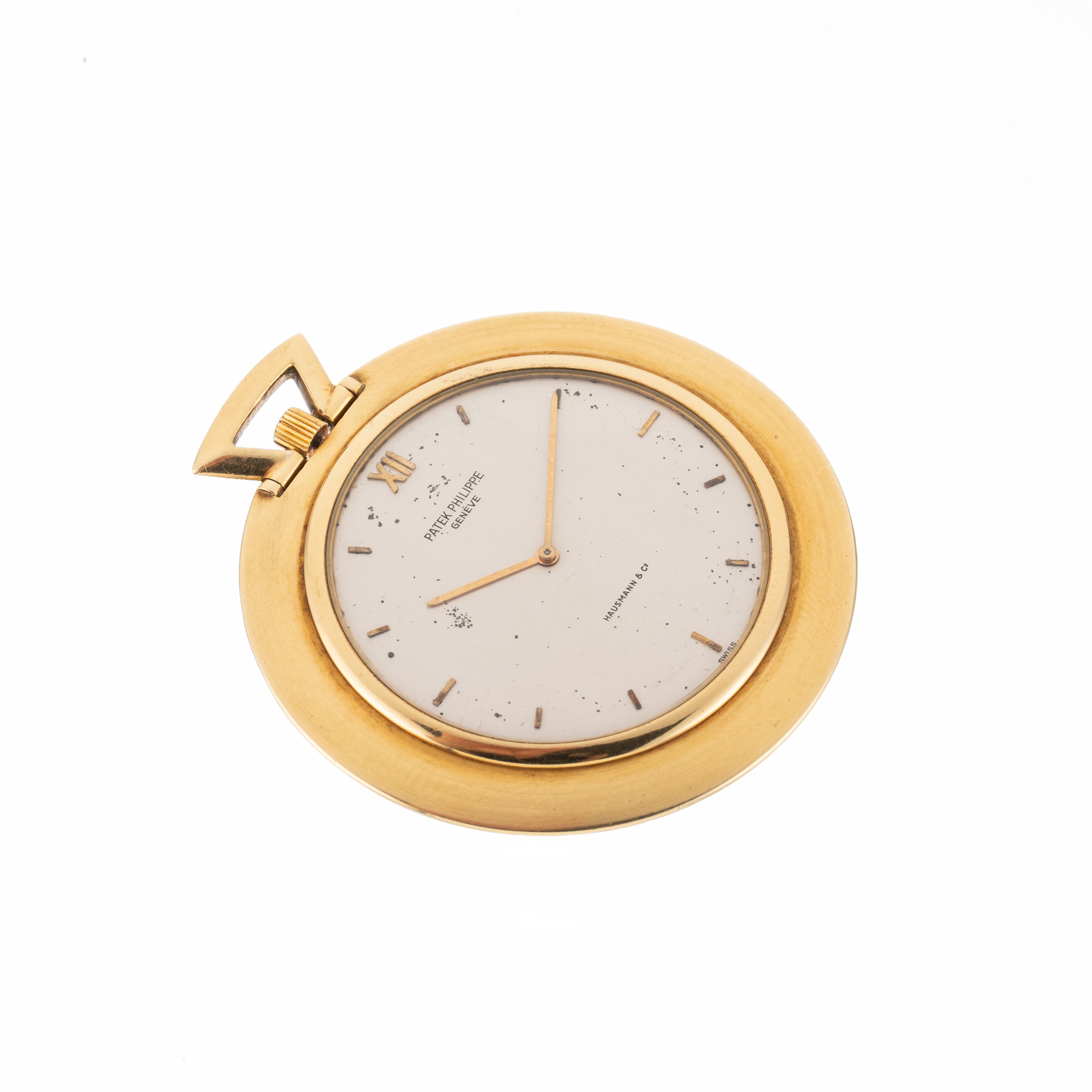 Patek Philippe - Orologio da tasca in oro giallo 18 kt a carica manuale con quadrante bianco firm...