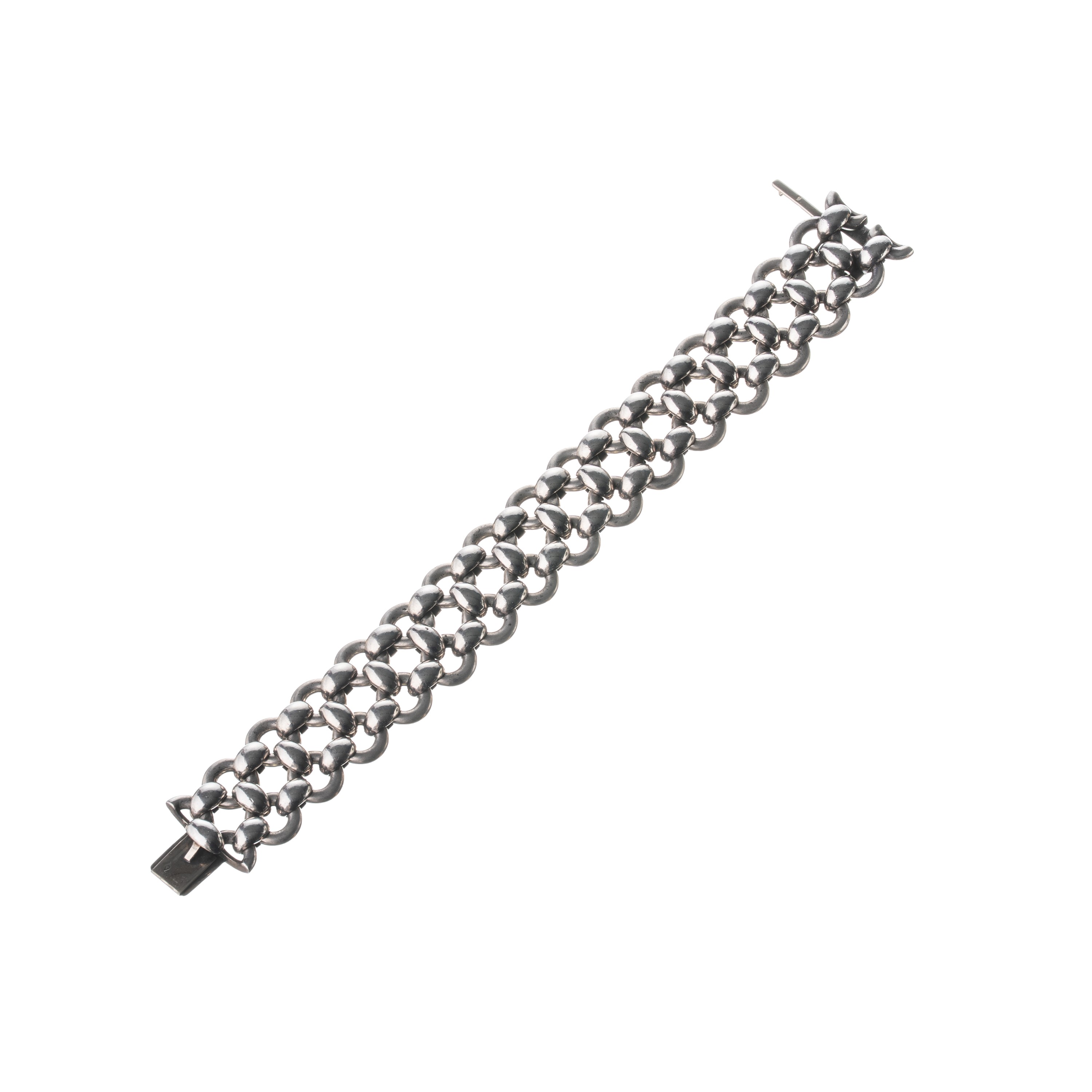 Hermès - Bracciale in argento con chiusura in oro bianco 18 kt