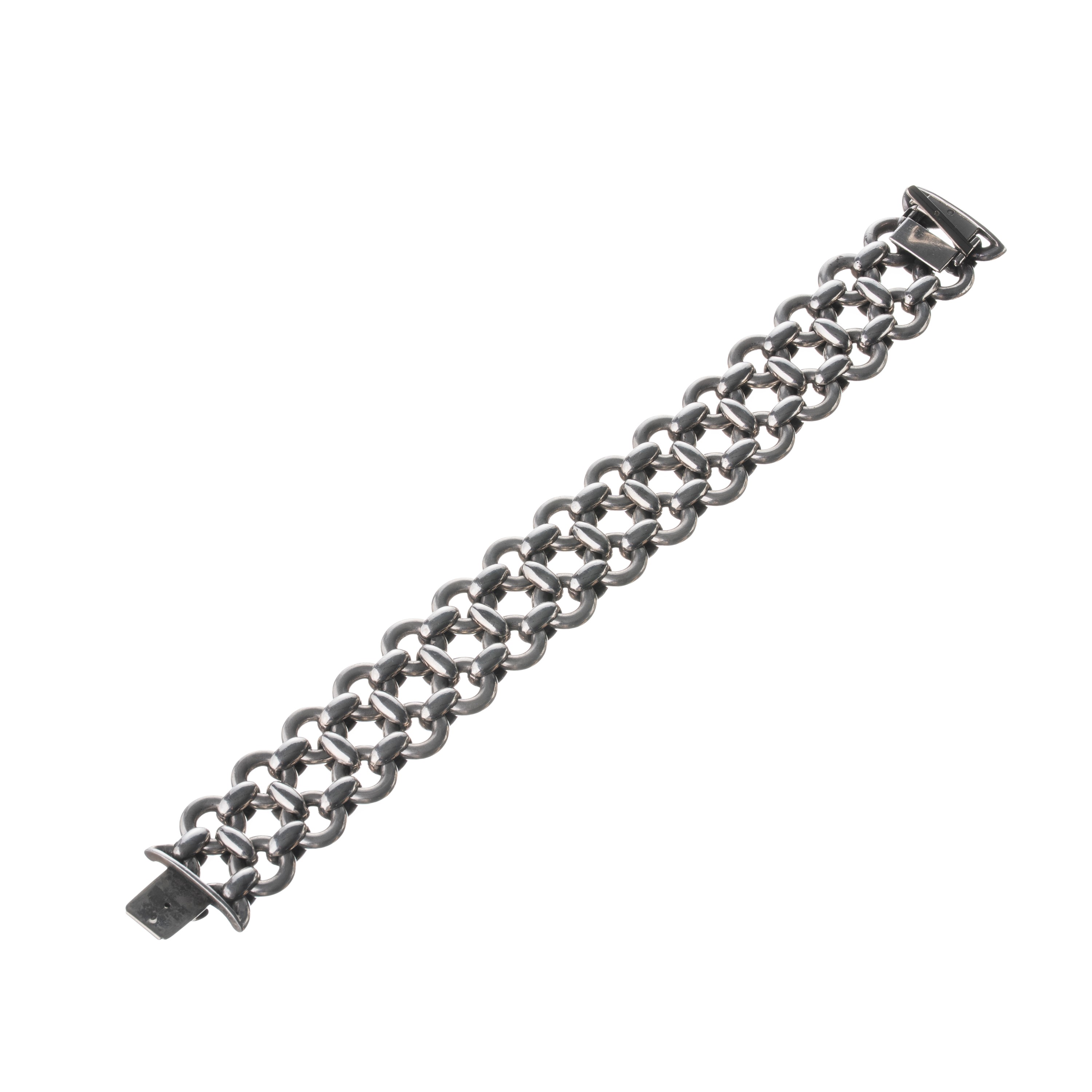 Hermès - Bracciale in argento con chiusura in oro bianco 18 kt