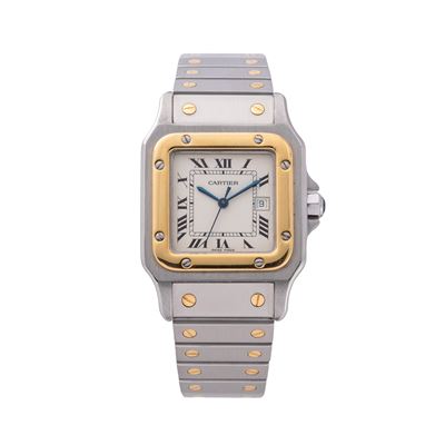 Santos Carreé 2961, orologio da polso in acciaio e oro giallo 18 kt a carica automatica