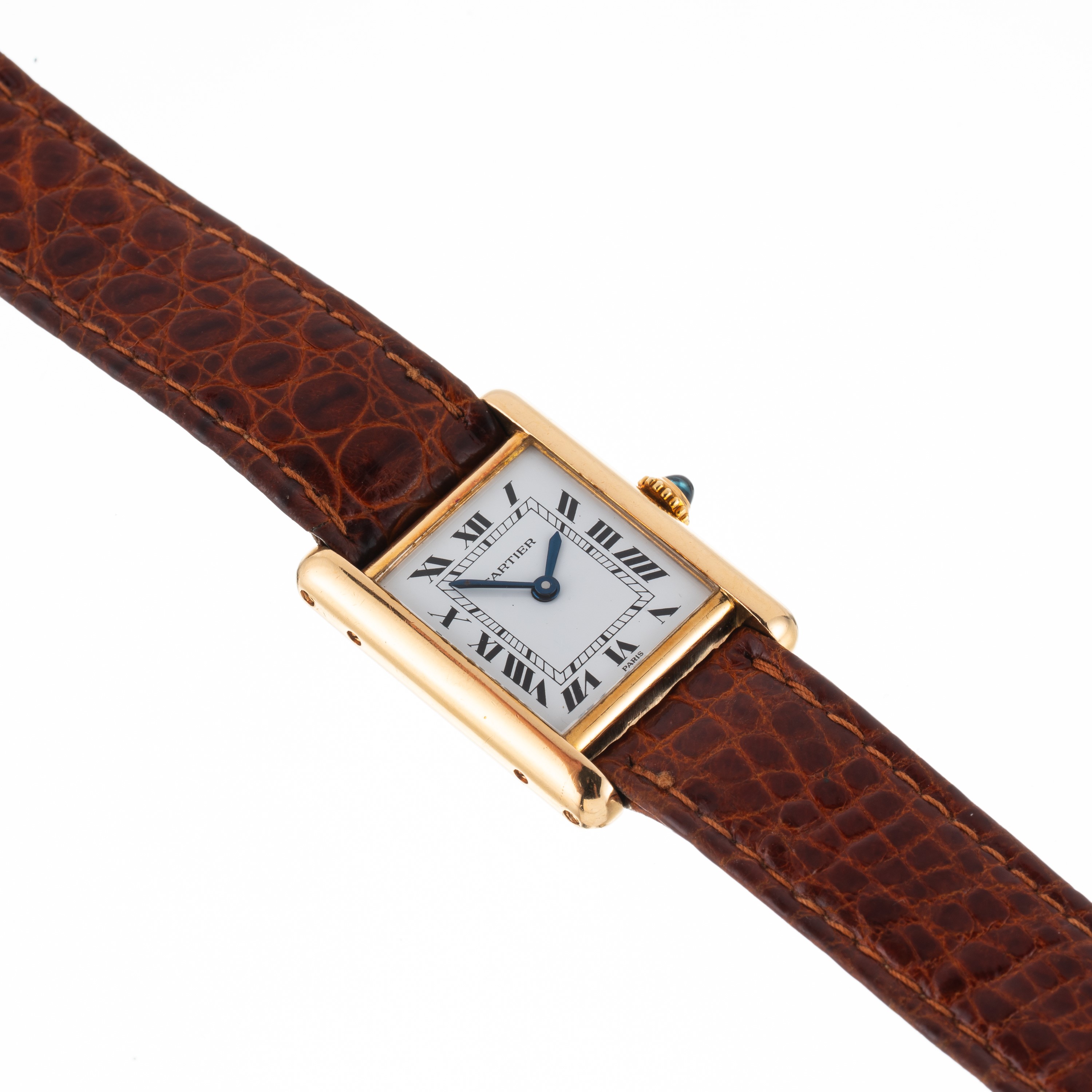 Cartier - Tank orologio solo tempo a carica manuale in oro giallo 18 kt