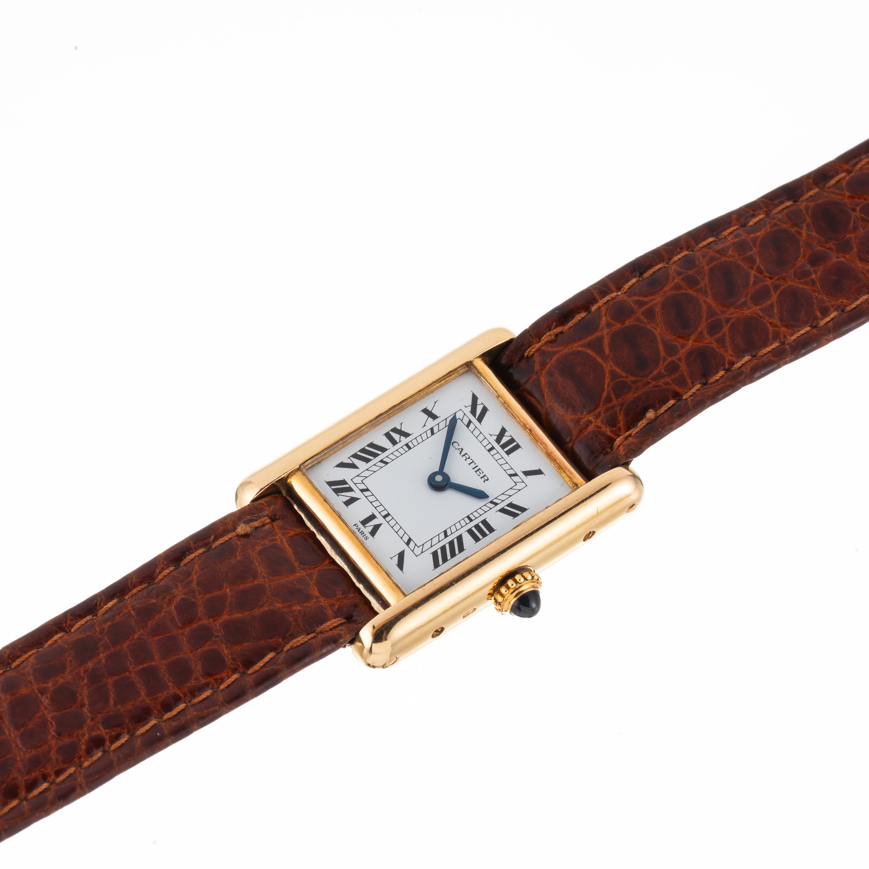 Cartier - Tank orologio solo tempo a carica manuale in oro giallo 18 kt