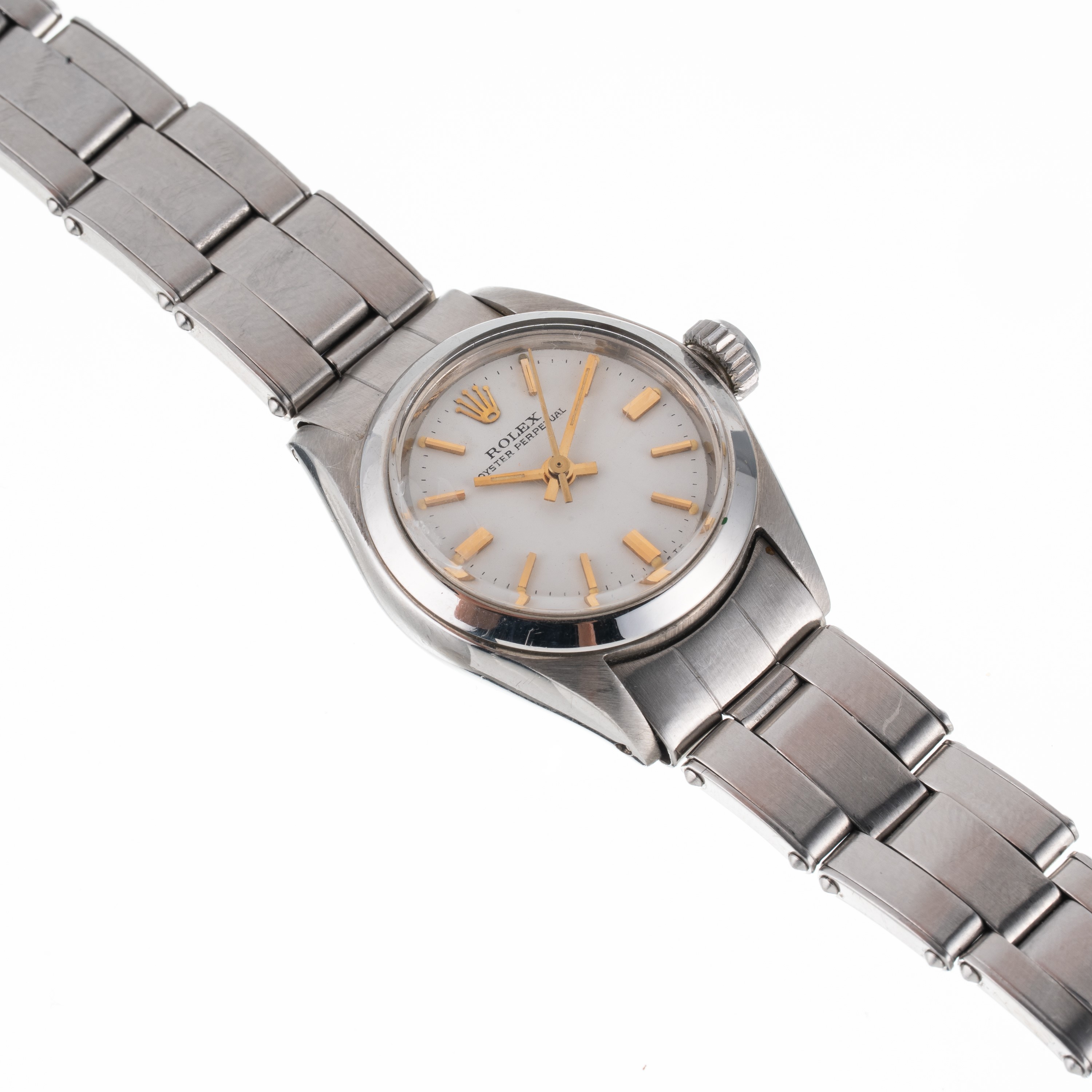 Rolex - Oyster Perpetual 6618, orologio solo tempo automatico in acciaio con quadrante bianco