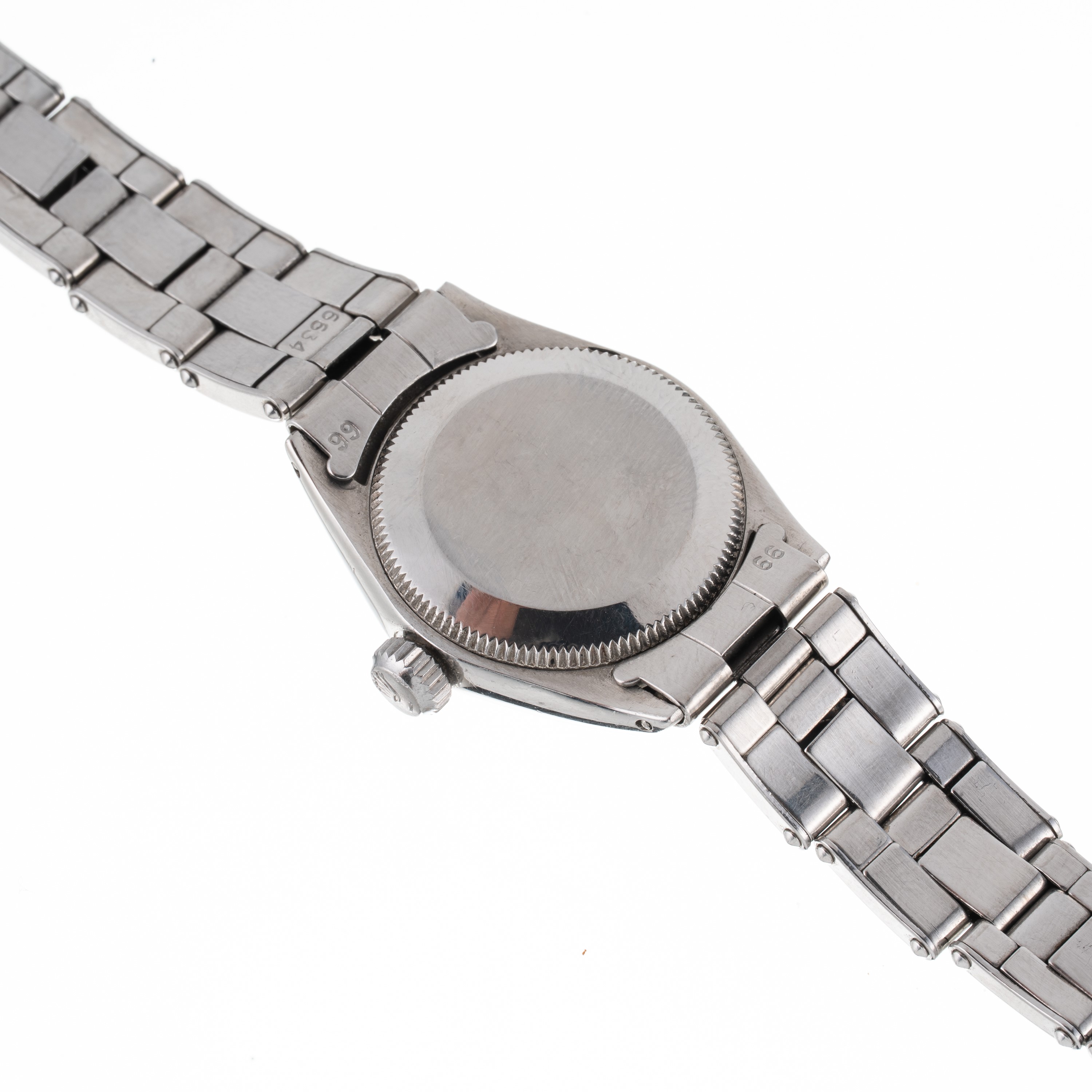 Rolex - Oyster Perpetual 6618, orologio solo tempo automatico in acciaio con quadrante bianco