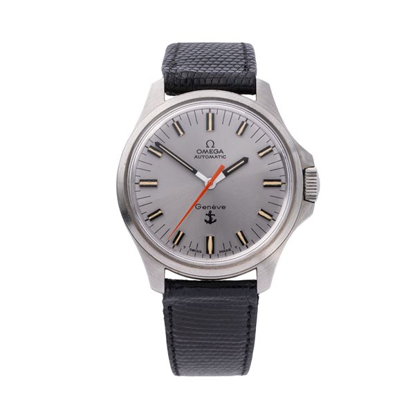 OMEGA - OMEGA - ANCORETTA OROLOGIO SOLO TEMPO A CARICA AUTOMATICA IN ACCIAIO CON QUADRANTE GRIGIO