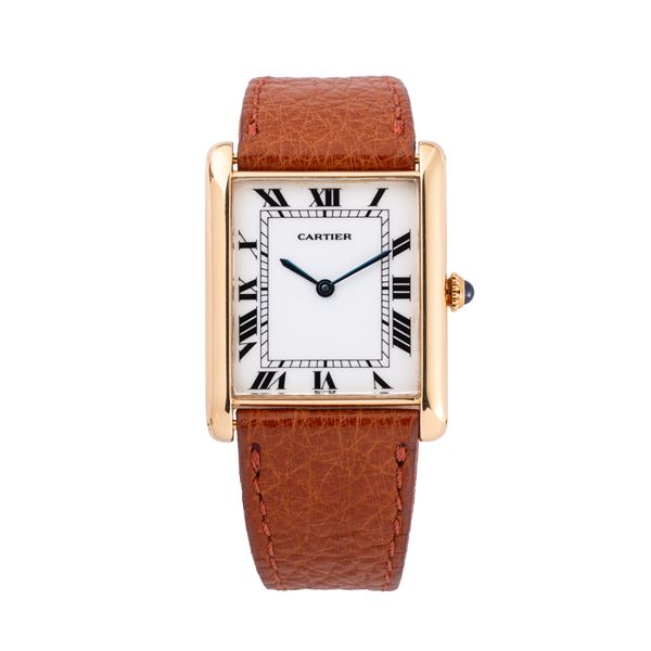 CARTIER - CARTIER - TANK LOUIS AUTOMATIC OROLOGIO SOLO TEMPO A CARICA AUTOMATICA IN ORO GIALLO 18KT CON QUADRANTE BIANCO E DEPLOYANTE CARTIER IN ORO ROSA 18KT