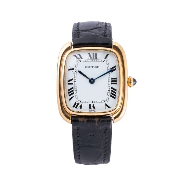 CARTIER - CARTIER - GONDOLE OROLOGIO SOLO TEMPO A CARICA AUTOMATICA IN ORO GIALLO 18KT CON QUADRANTE BIANCO E DEPLOYANTE IN ORO GIALLO 18KT CARTIER