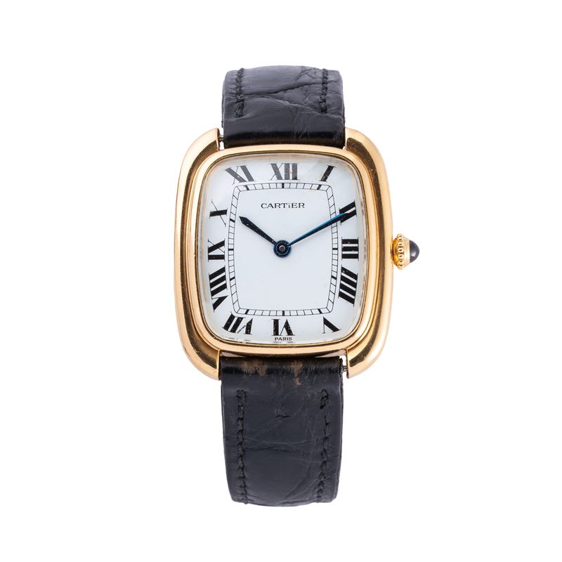 Cartier - Gondole 17010—Orologio solo tempo automatico in oro giallo 18 kt con quadrante bianco