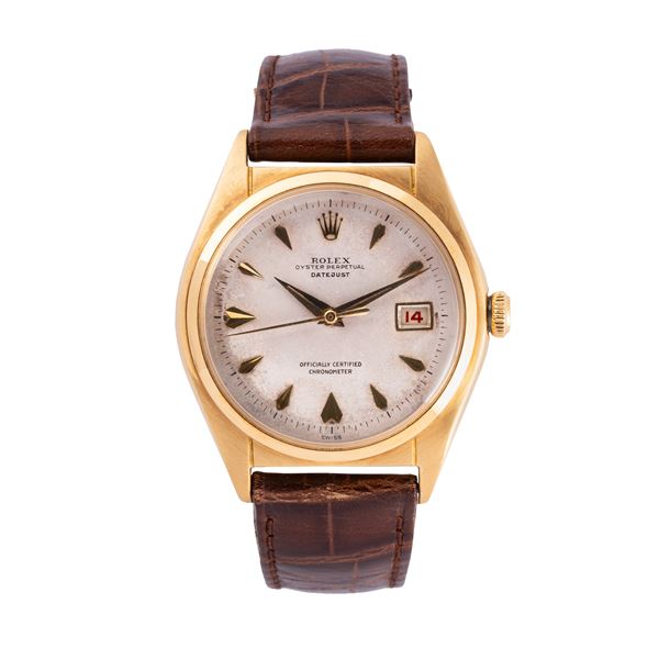 ROLEX - ROLEX - OVETTONE OROLOGIO A CARICA AUTOMATICA IN ORO GIALLO 18KT CON QUADRANTE BIANCO CON DATARIO ROULETTE AD ORE TRE