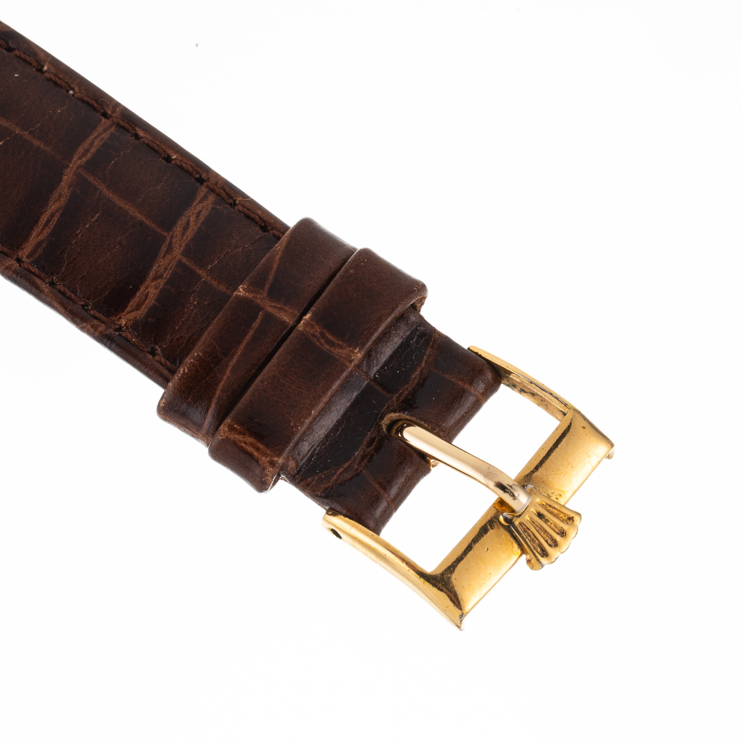 Rolex - Ovettone 5030 in oro giallo 18 kt con quadrante bianco e datario a ore tre