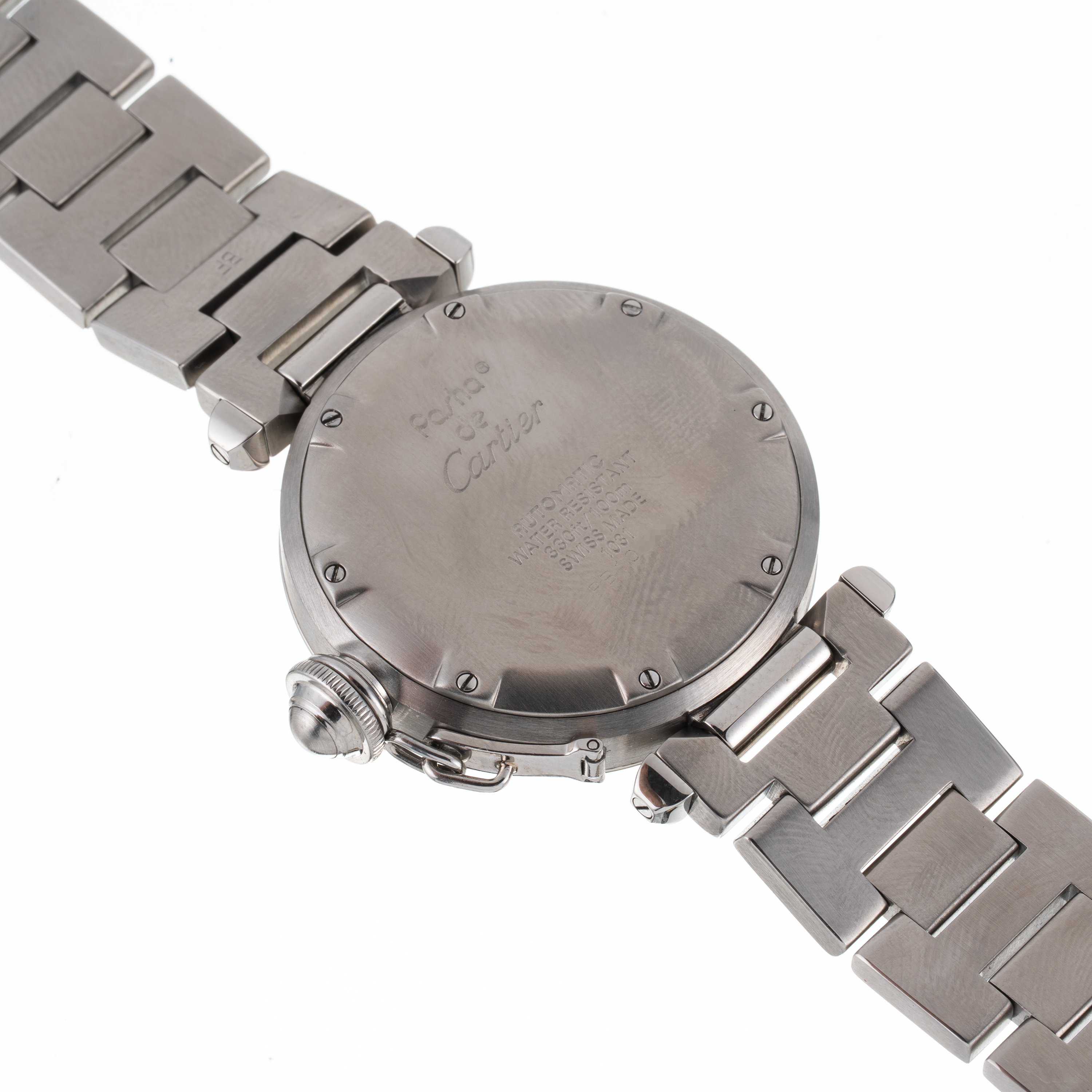 Cartier - Pasha 1031 — orologio da polso automatico in acciaio con quadrante blu