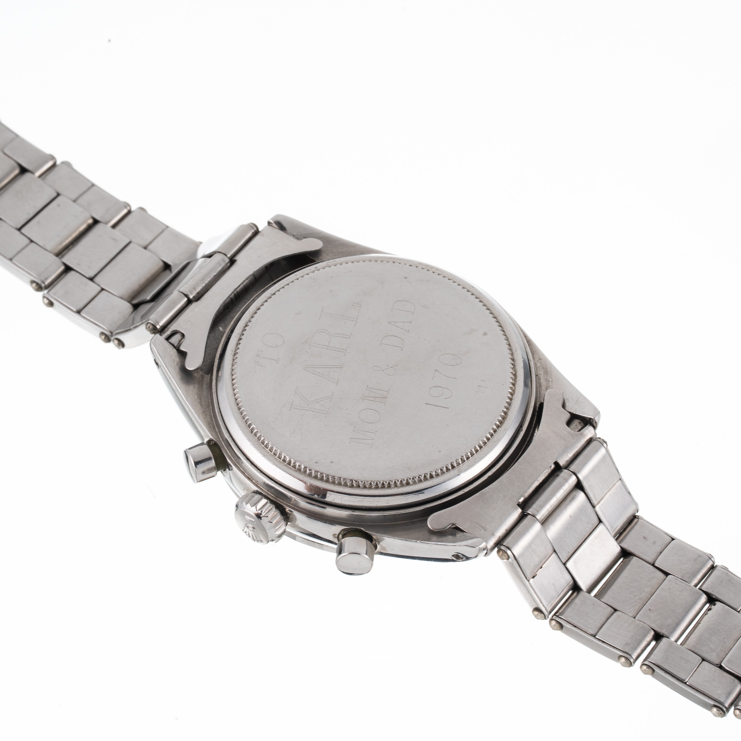 Rolex - Pre Daytona 6238, cronografo a carica manuale in acciaio con quadrante argenté e scala ta...