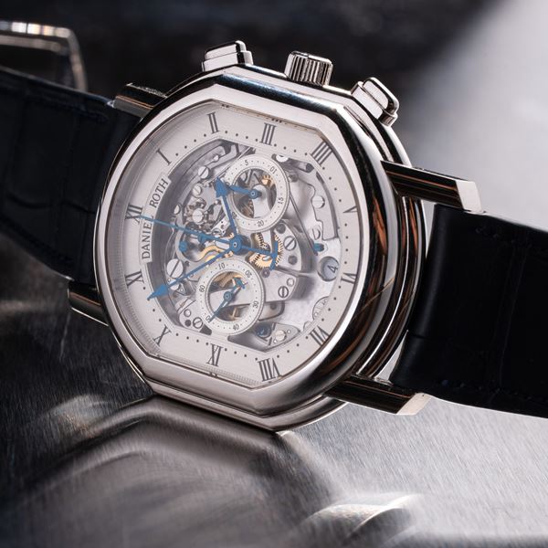 DANIEL ROTH - DANIEL ROTH - SKELETON CHRONO CRONOGRAFO A CARICA AUTOMATICA IN ORO BIANCO 18KT CON QUADRANTE 'SKELETON' E SPADE KHANJAR