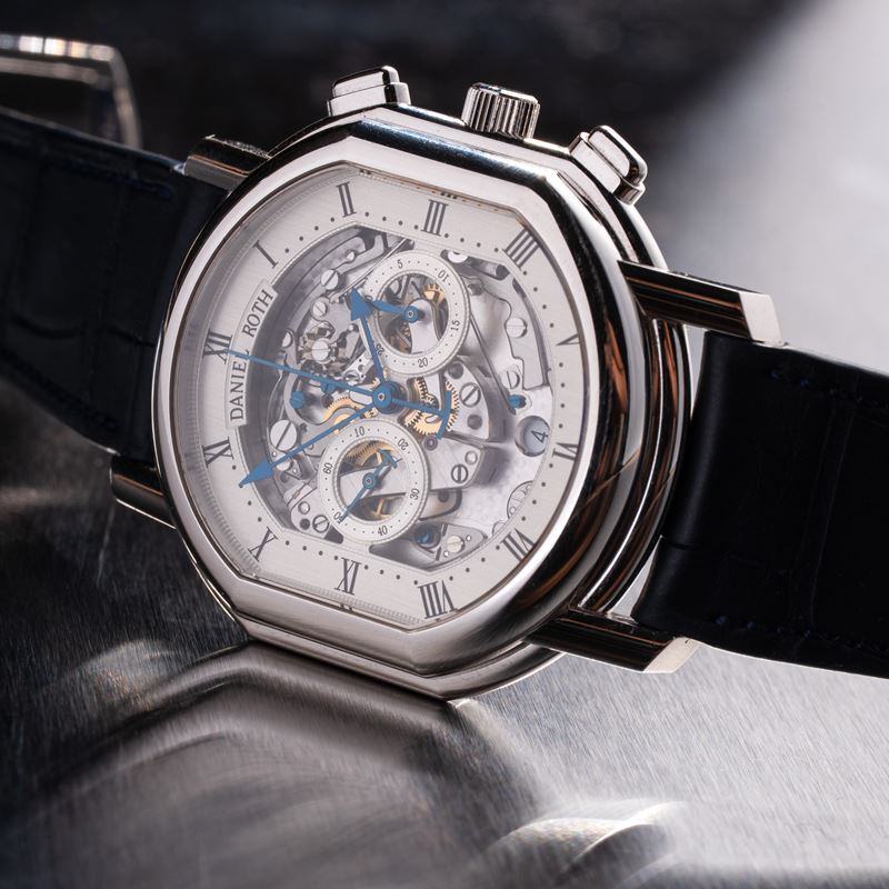 Daniel Roth - Skeleton Chronograph — cronografo automatico in oro bianco 18kt con quadrante skele...