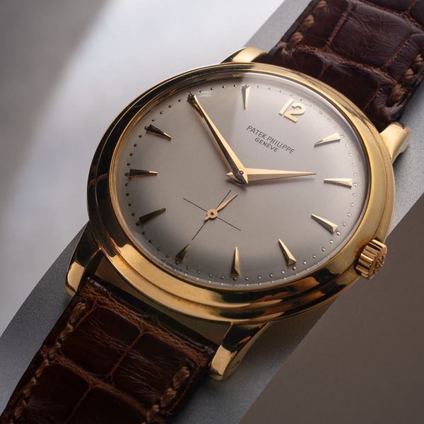 PATEK PHILIPPE - PATEK PHILIPPE - CALATRAVA OROLOGIO SOLO TEMPO A CARICA AUTOMATICA CON CASSA A SCALINO IN ORO GIALLO 18KT PRODOTTA DA WENGER E CON QUADRANTE ARGENTE' SIGMA CON PICCOLI SECONDI AD ORE SEI
