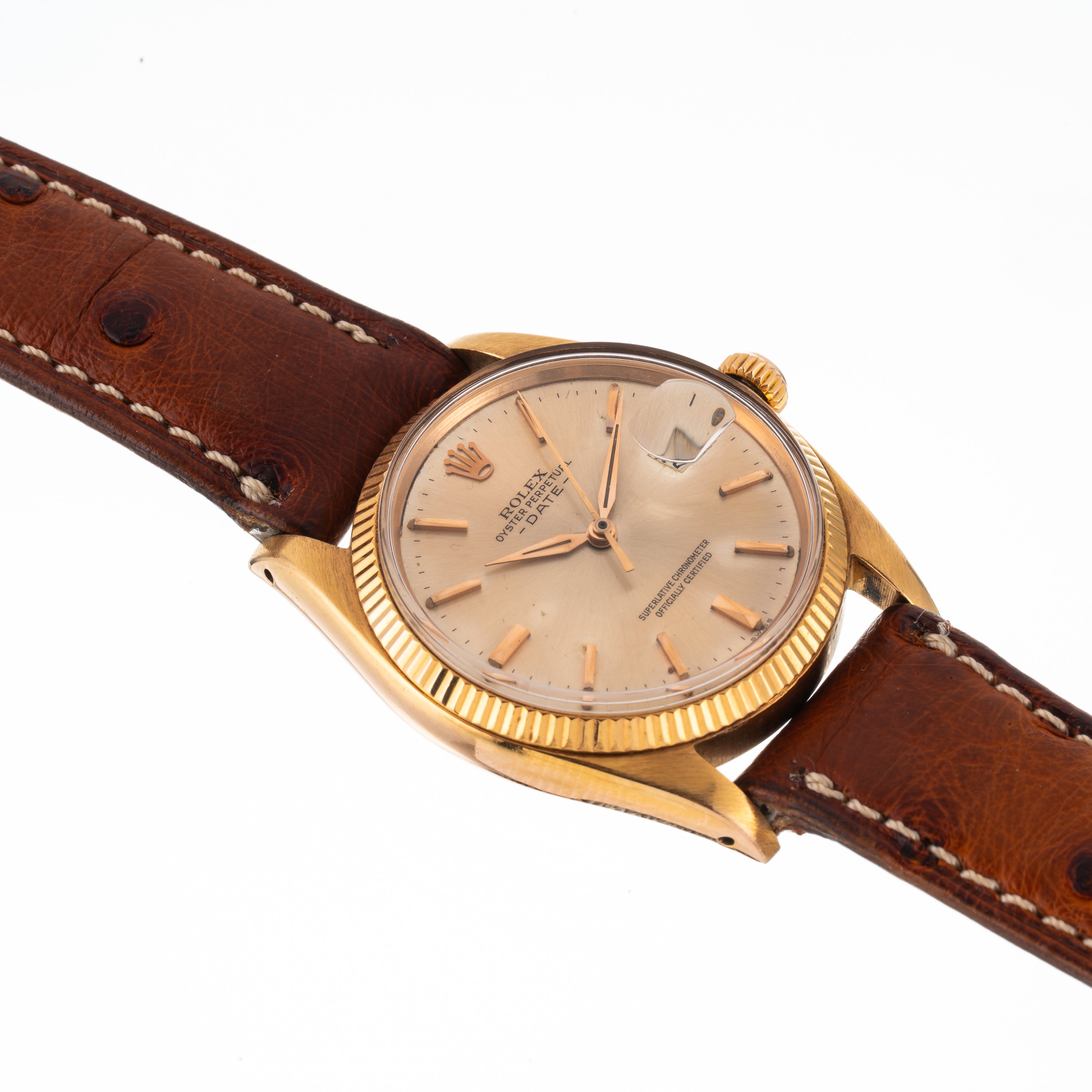 Rolex - Oyster Perpetual Date Ref. 1503 (1962), orologio automatico in oro giallo 18 kt con quadr...