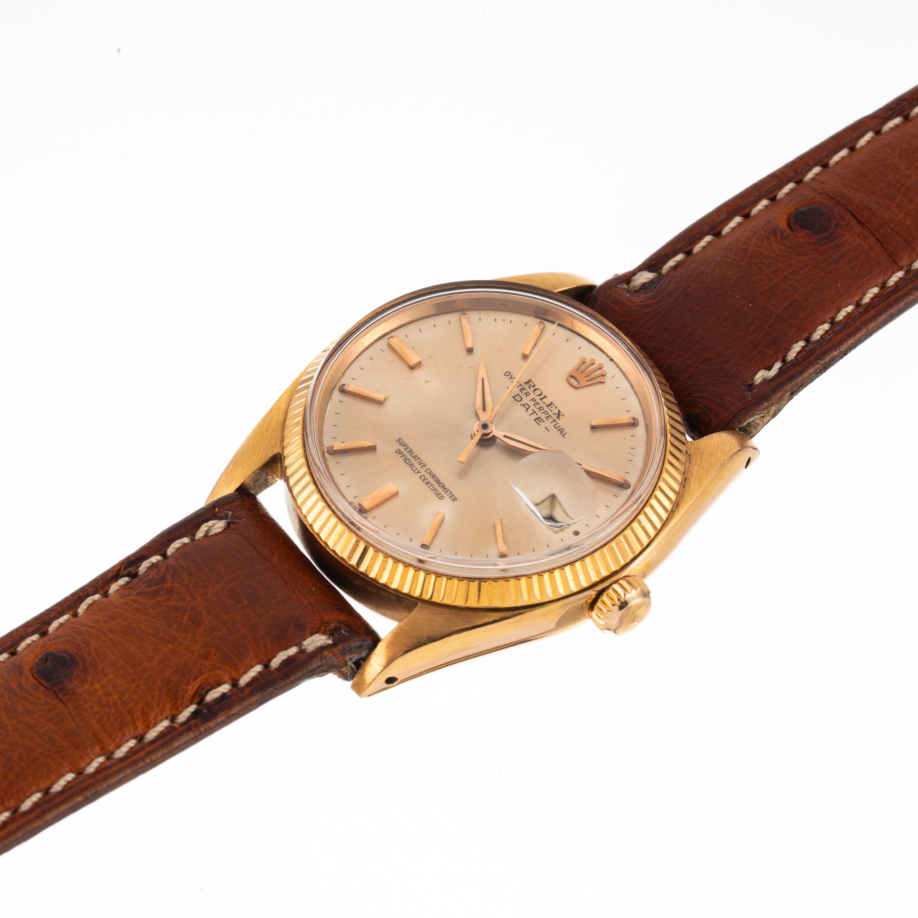 Rolex - Oyster Perpetual Date Ref. 1503 (1962), orologio automatico in oro giallo 18 kt con quadr...