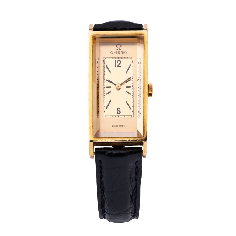 Omega - Orologio De Ville a carica manuale in oro giallo 18 kt con quadrante bitonale
