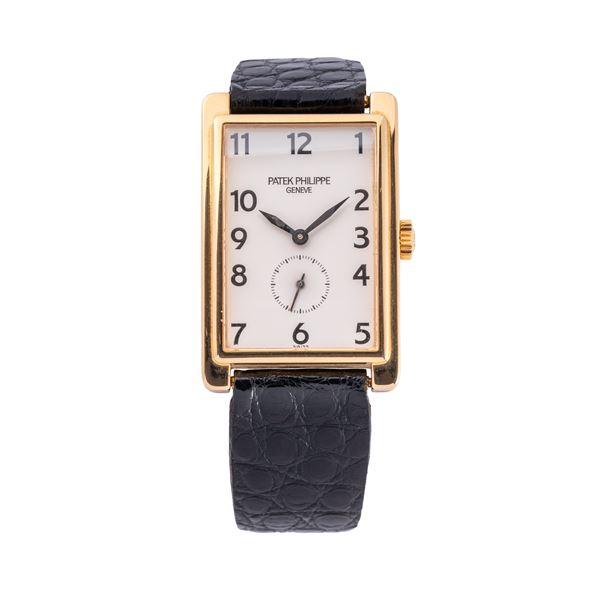 PATEK PHILIPPE - PATEK PHILIPPE - GONDOLO OROLOGIO SOLO TEMPO A CARICA MANUALE IN ORO GIALLO 18KT CON QUADRANTE BIANCO CON INDICI ARABI NERI E PICCOLI SECONDI AD ORE SEI