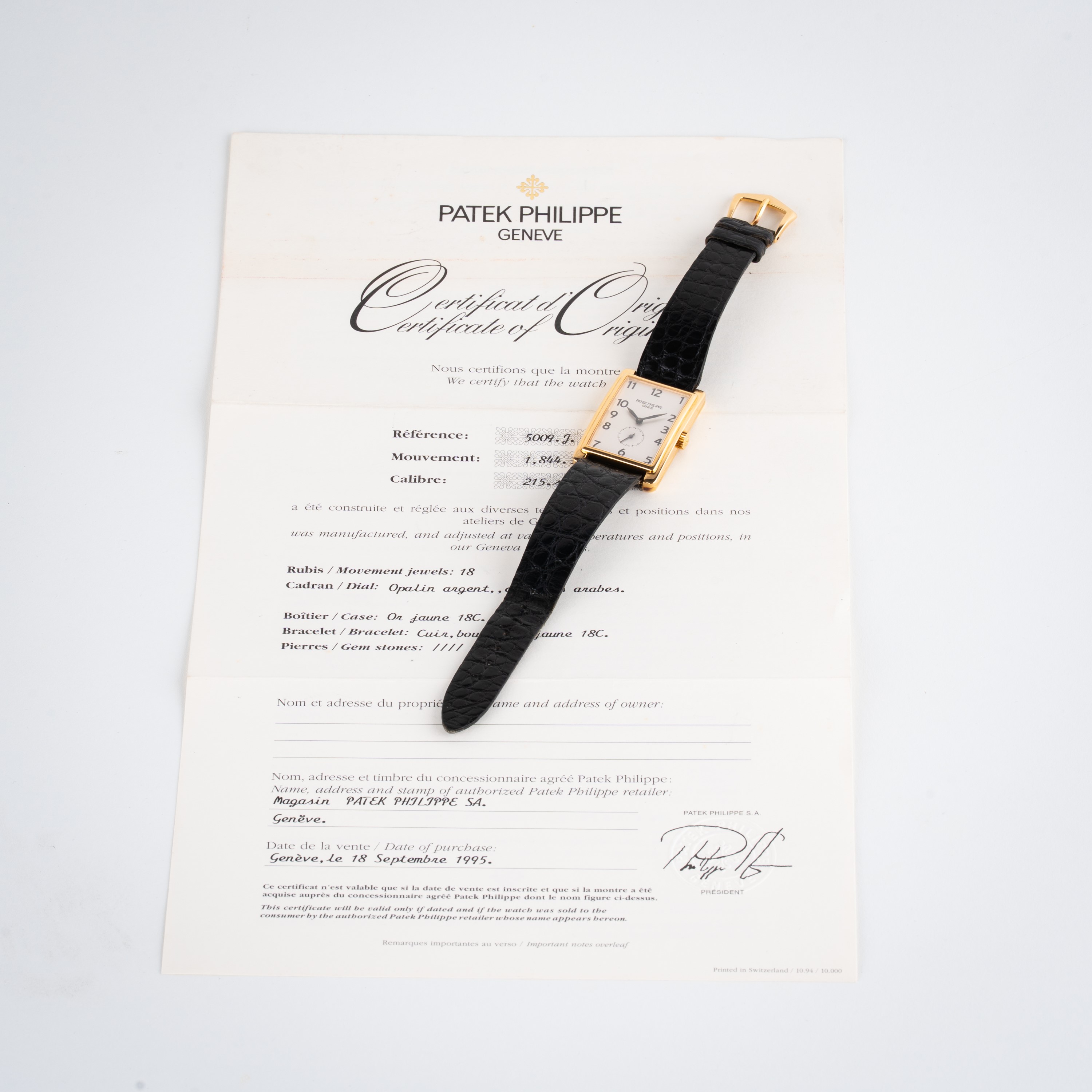 Patek Philippe - Gondolo — orologio da polso solo tempo a carica manuale in oro giallo 18 kt