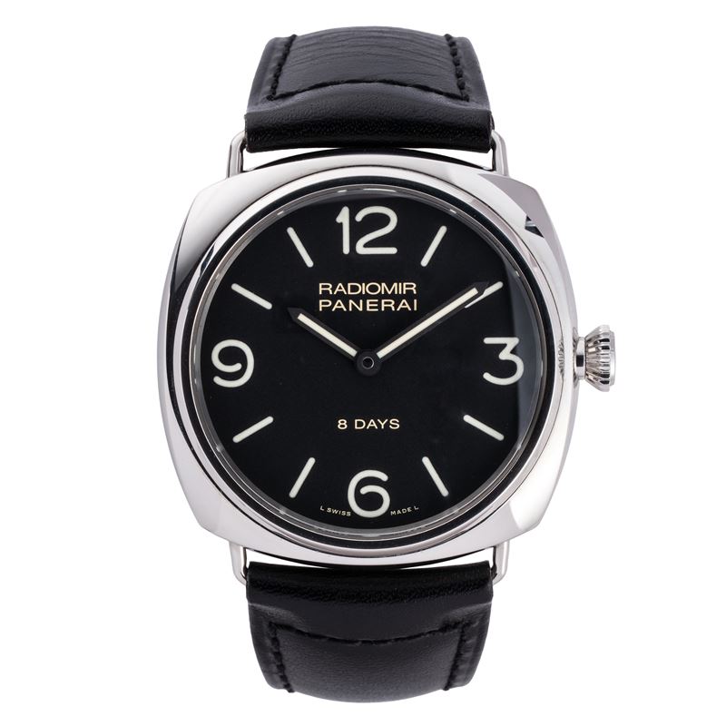 Panerai - Radiomir 8 Days – orologio Solo Tempo a carica manuale in acciaio con quadrante nero