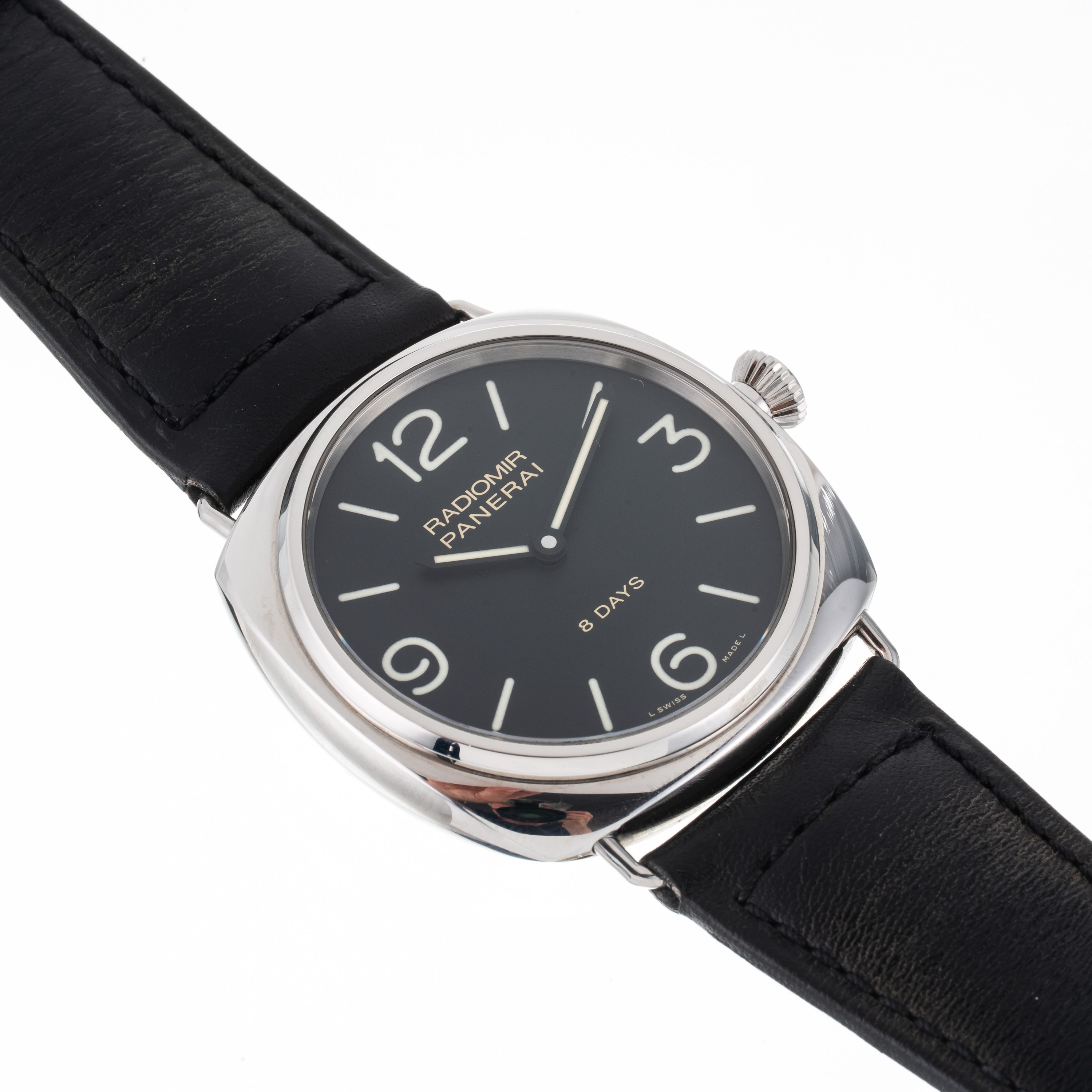 Panerai - Radiomir 8 Days – orologio Solo Tempo a carica manuale in acciaio con quadrante nero