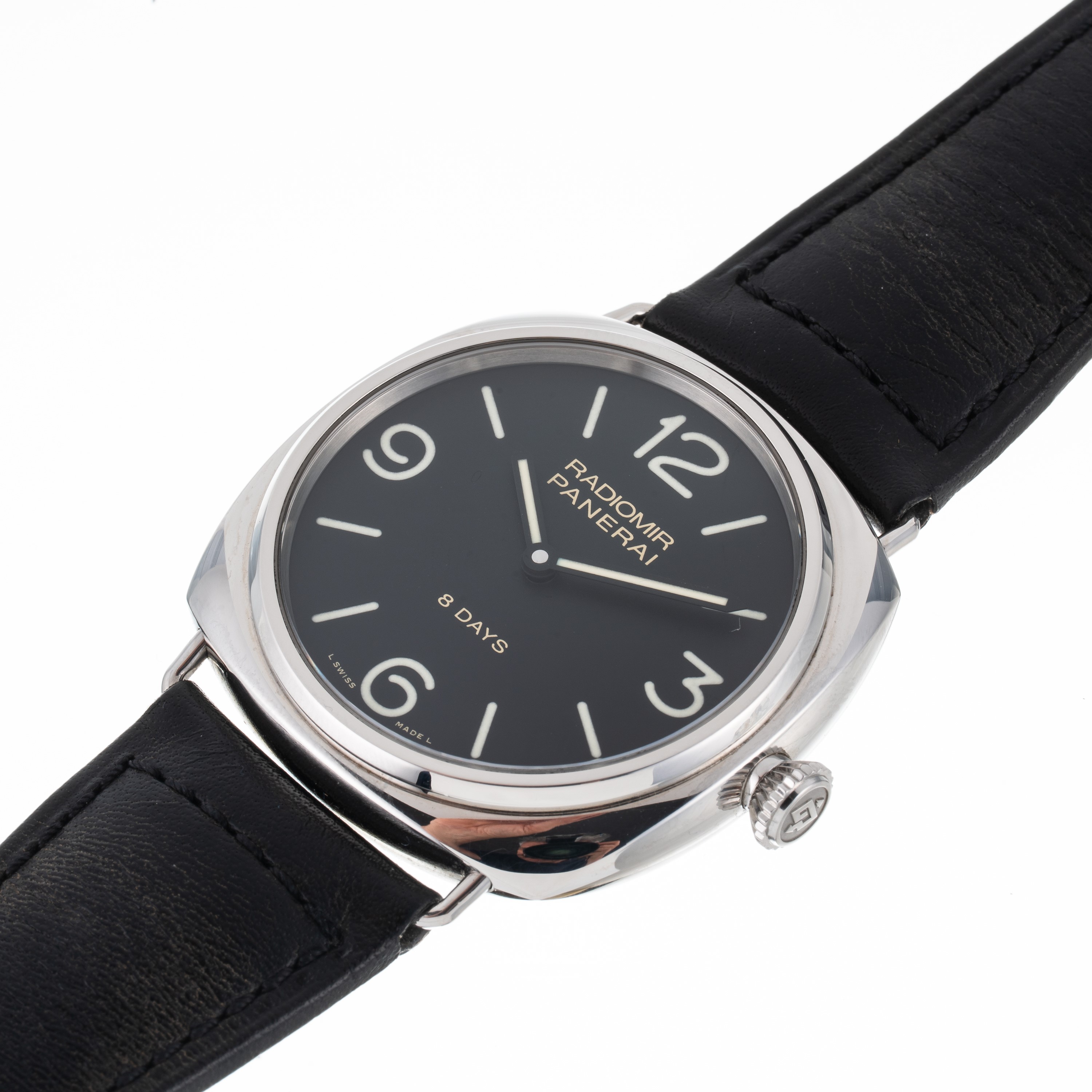 Panerai - Radiomir 8 Days – orologio Solo Tempo a carica manuale in acciaio con quadrante nero