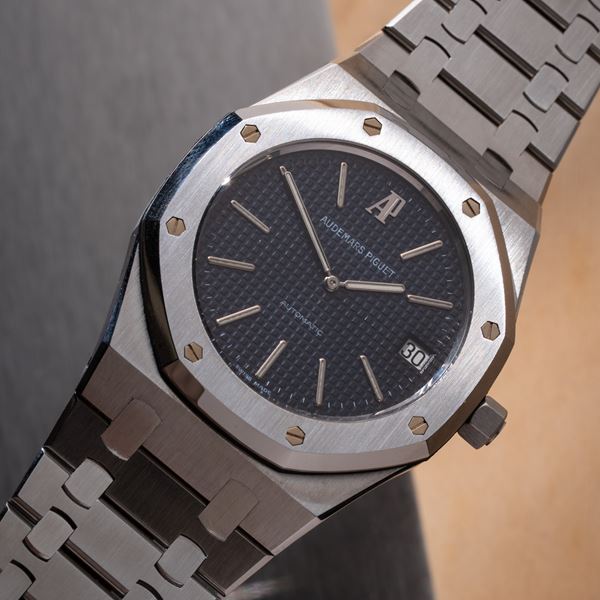 AUDEMARS PIGUET - AUDEMARS PIGUET - ROYAL OAK JUBILEE OROLOGIO A CARICA AUTOMATICA IN ACCIAIO CON QUADRANTE BLU E DATARIO AD ORE TRE