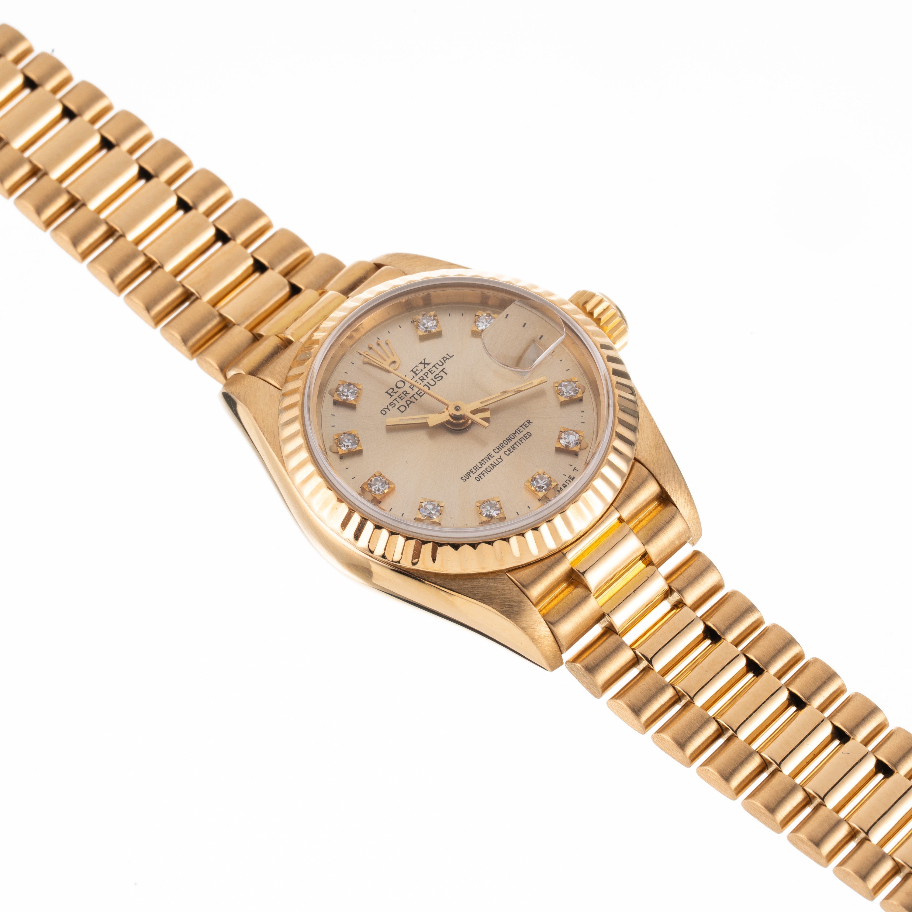 Rolex - Oyster Perpetual Datejust 69173, orologio automatico in oro giallo 18kt con quadrante cha...