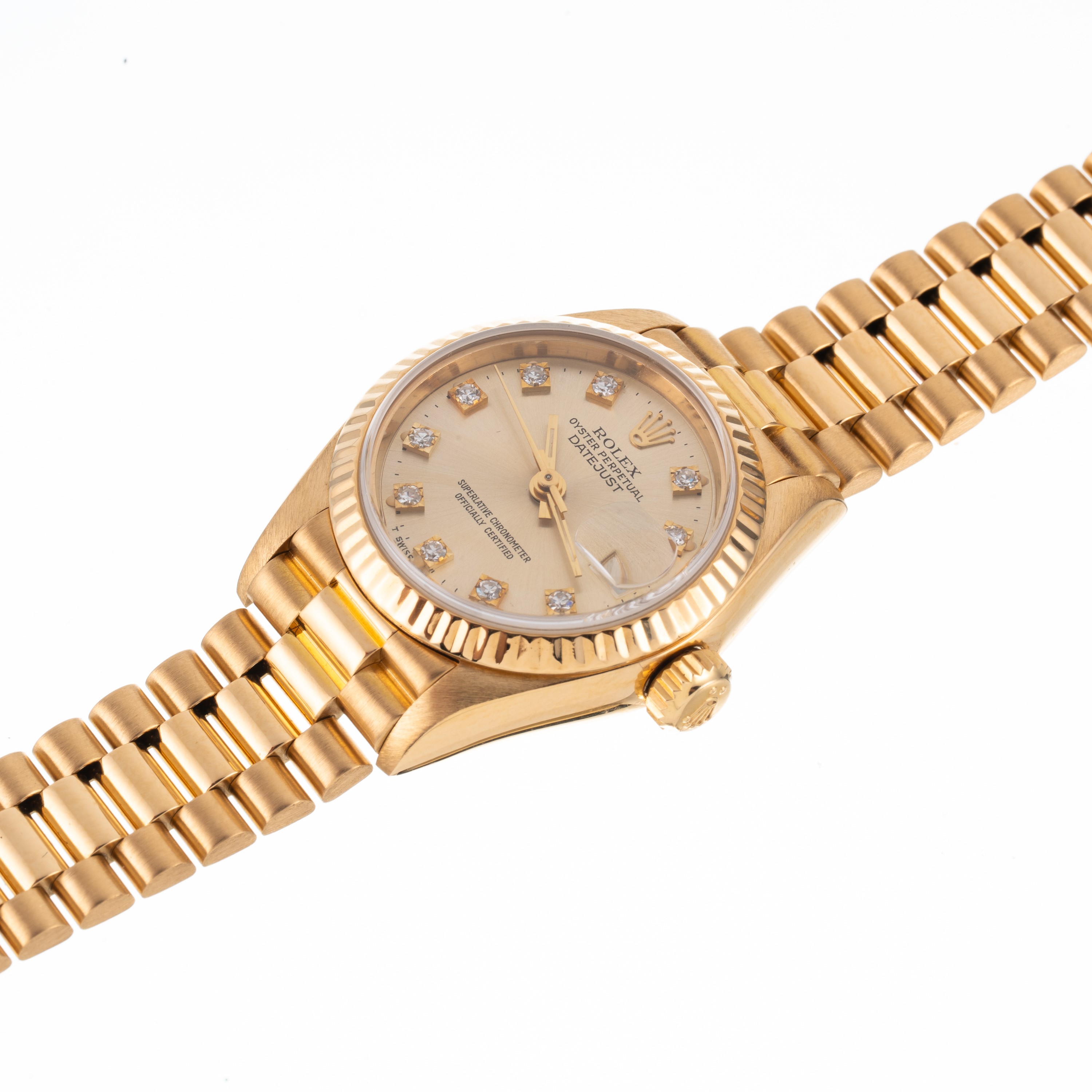 Rolex - Oyster Perpetual Datejust 69173, orologio automatico in oro giallo 18kt con quadrante cha...