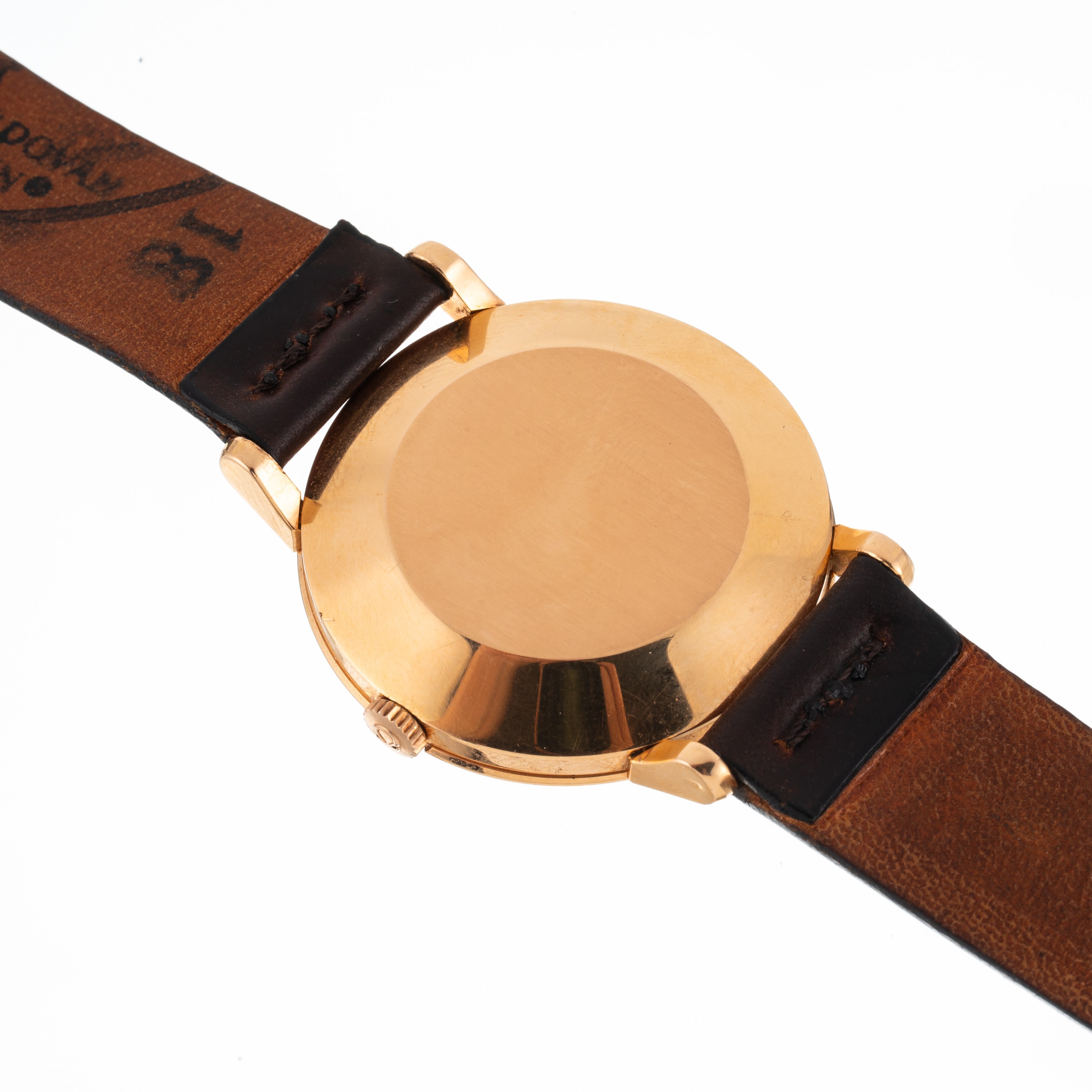Omega - Orologio solo tempo in oro rosa 18kt con carica automatica, quadrante bianco bitonale a n...