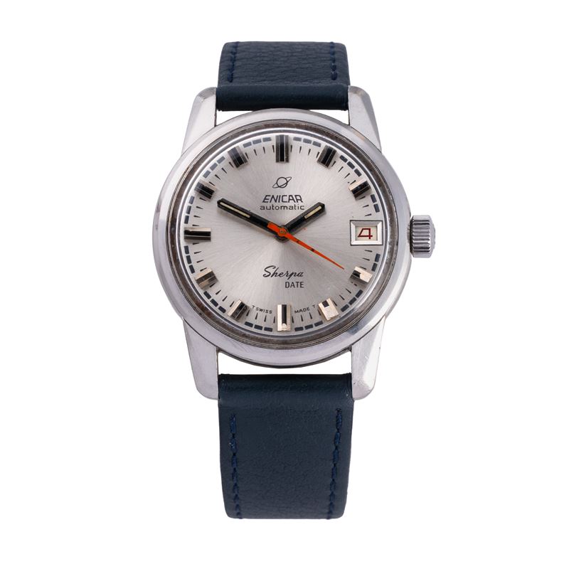 Enicar - Sherpa Date Orologio a Carica Automatica in Acciaio con Quadrante Argente' e Datario Ad ...
