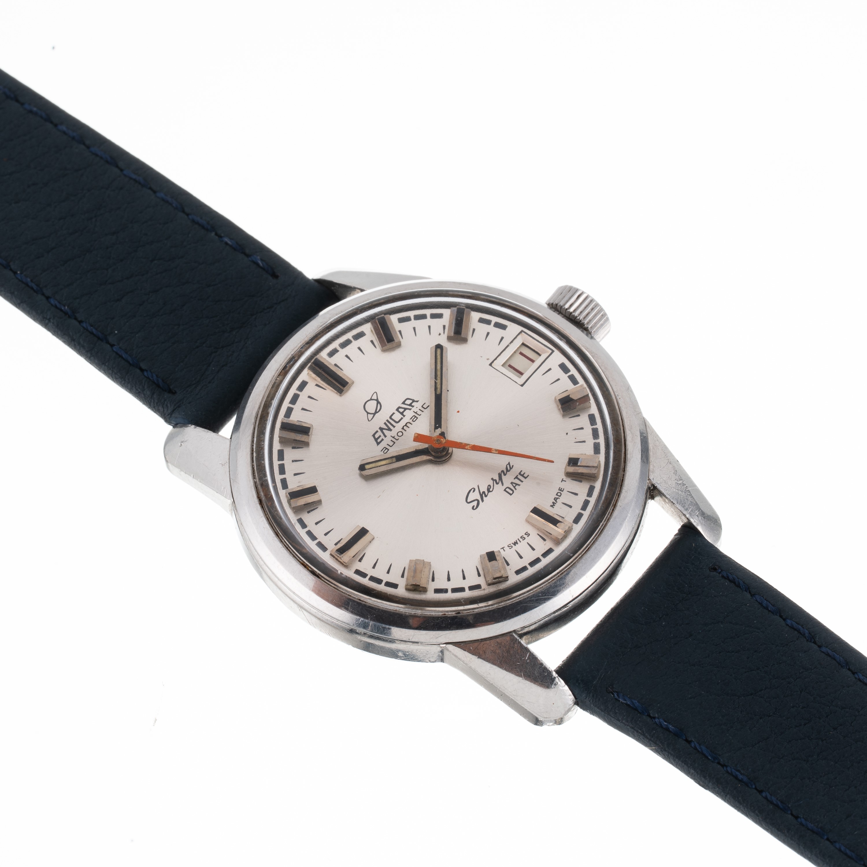 Enicar - Sherpa Date Orologio a Carica Automatica in Acciaio con Quadrante Argente' e Datario Ad ...