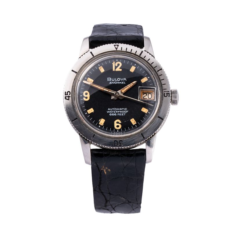Bulova - Snorkel 666 “Evil Diver” – orologio automatico in acciaio con quadrante nero e datario