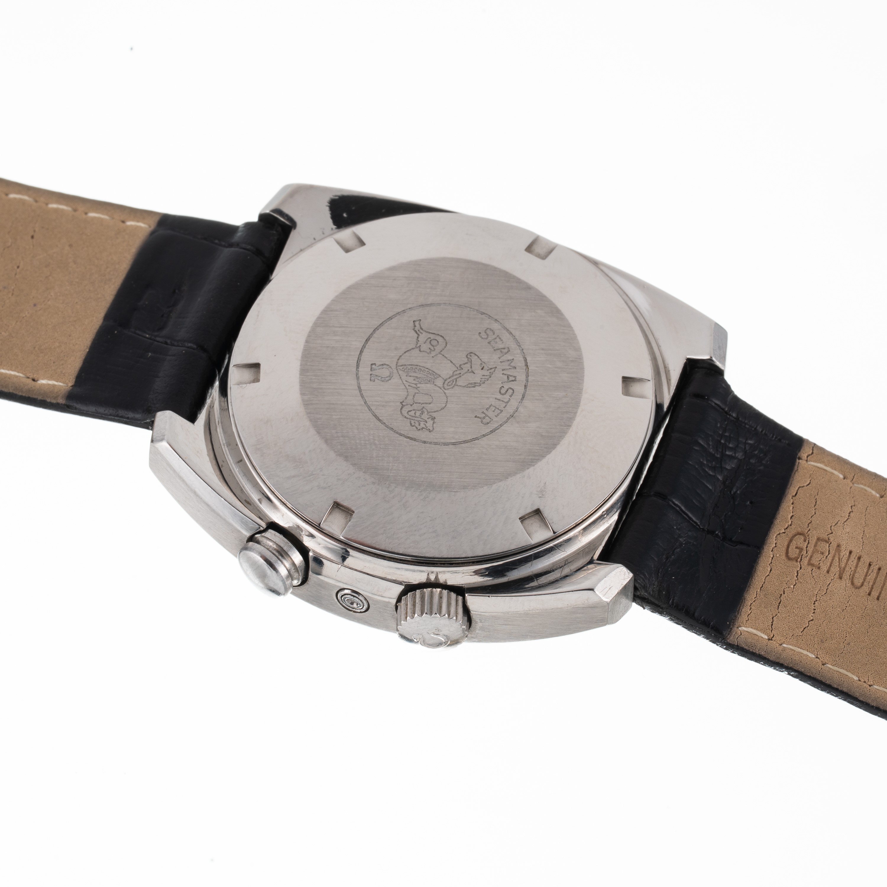 Omega - Seamaster Memomatic 166.072, svegliarino automatico in acciaio con quadrante grigio