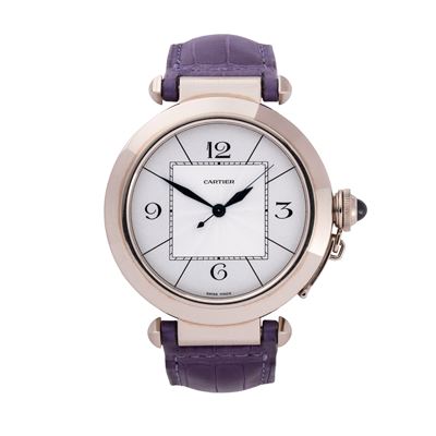 Pasha 2727, orologio solo tempo automatico in oro bianco 18 kt con quadrante guilloché