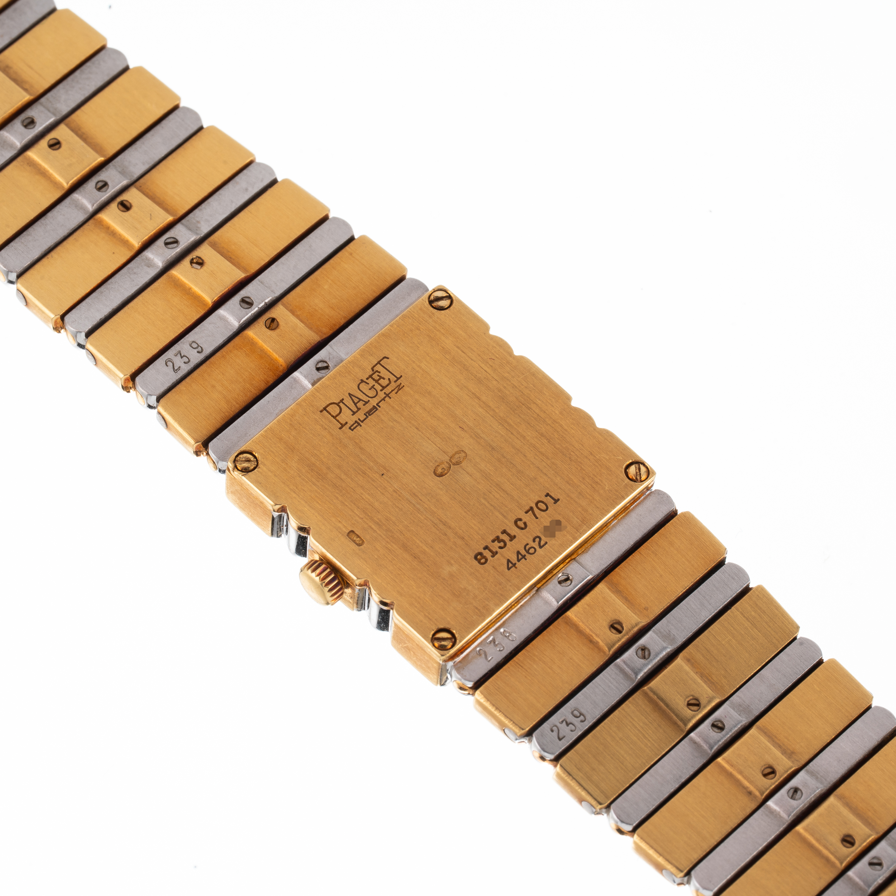 Piaget - Polo, orologio da polso in oro giallo e bianco 18 kt con quadrante in oro e diamanti