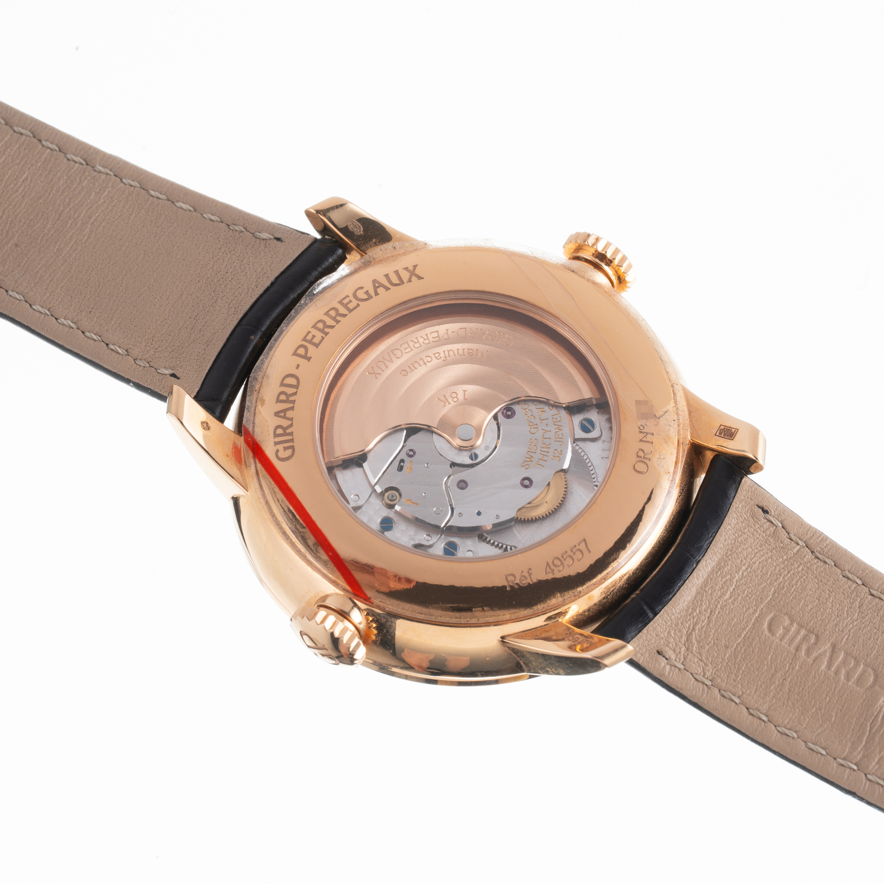 Girard Perregaux - World Time 1966, orologio da polso in oro rosa 18 kt con quadrante bianco
