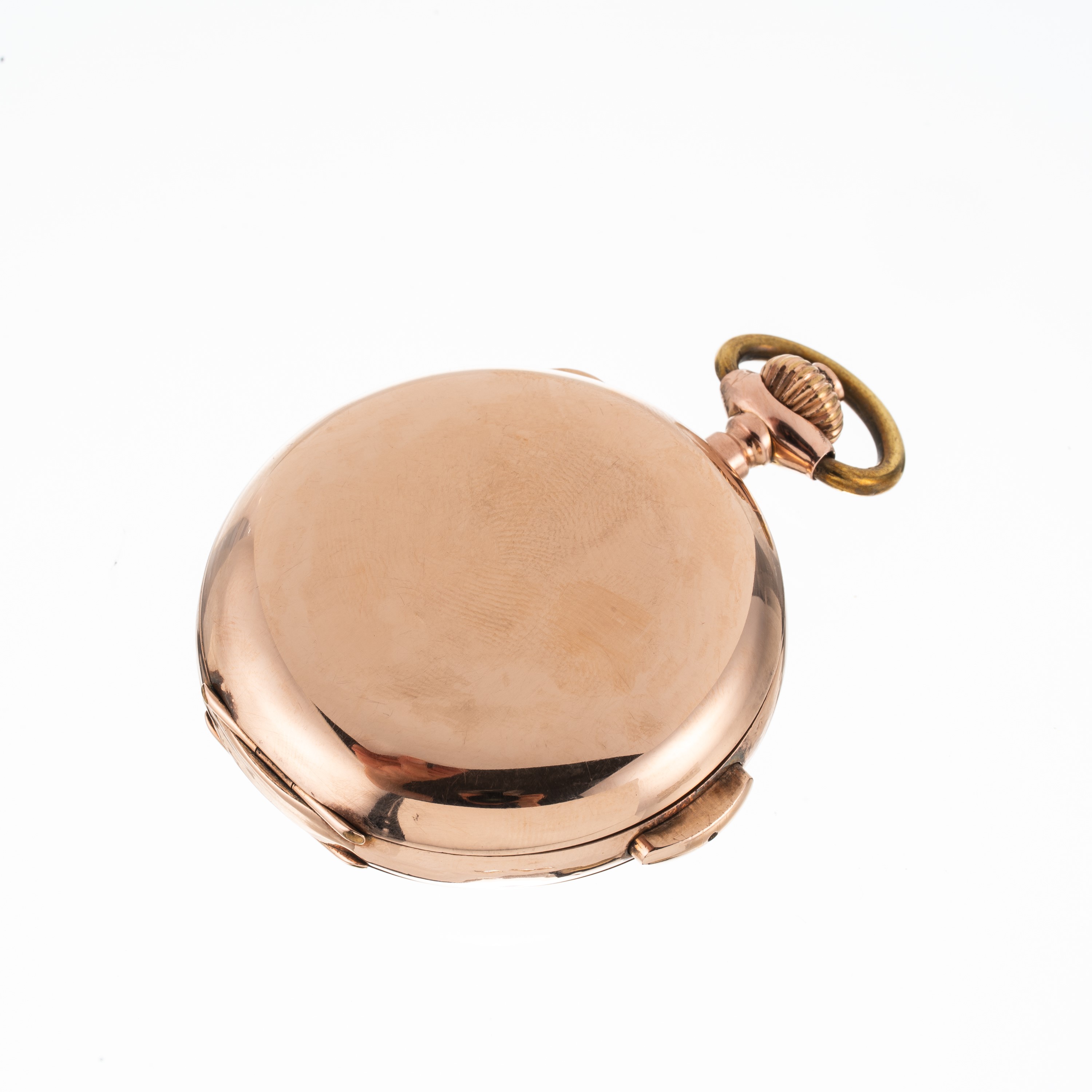 Orologio da tasca, in oro rosa 12 kt con ripetizione dei quarti Chronostop, carica manuale
