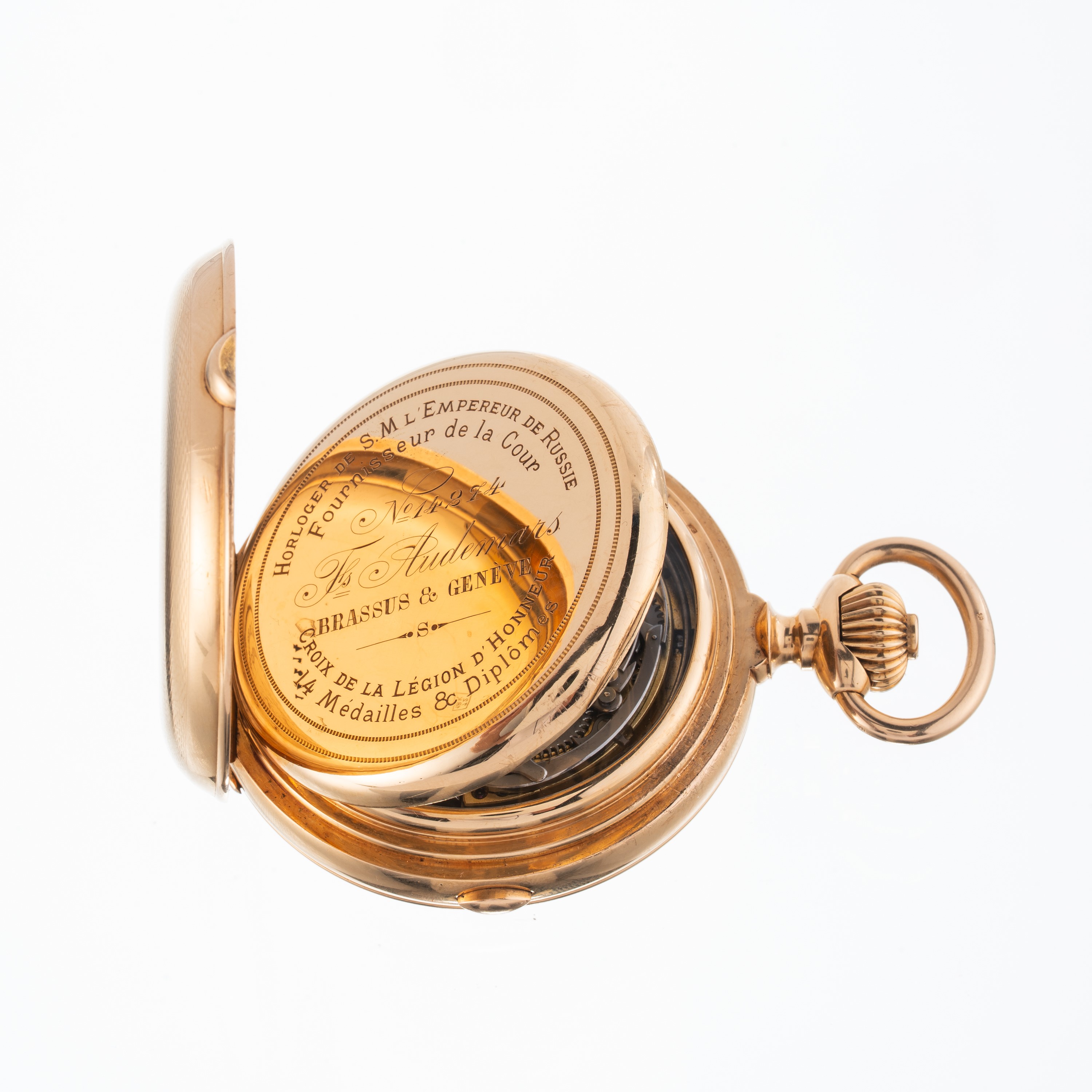 F.audemars - F. Audemars, Orologio da tasca in oro giallo 18 kt con calendario perpetuo, fasi lun...